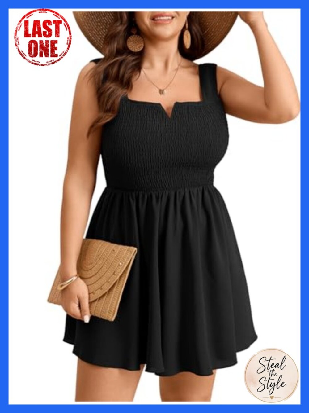 Plus Size Smocked Romper Sleeveless Wide Leg Shorts Jumpsuit with Pockets Summer